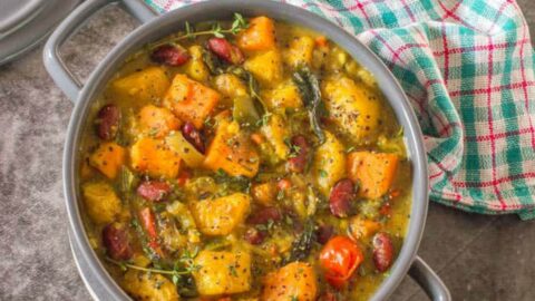 Authentic West African plantain recipe with egg sauce served in a pan - Brisbane